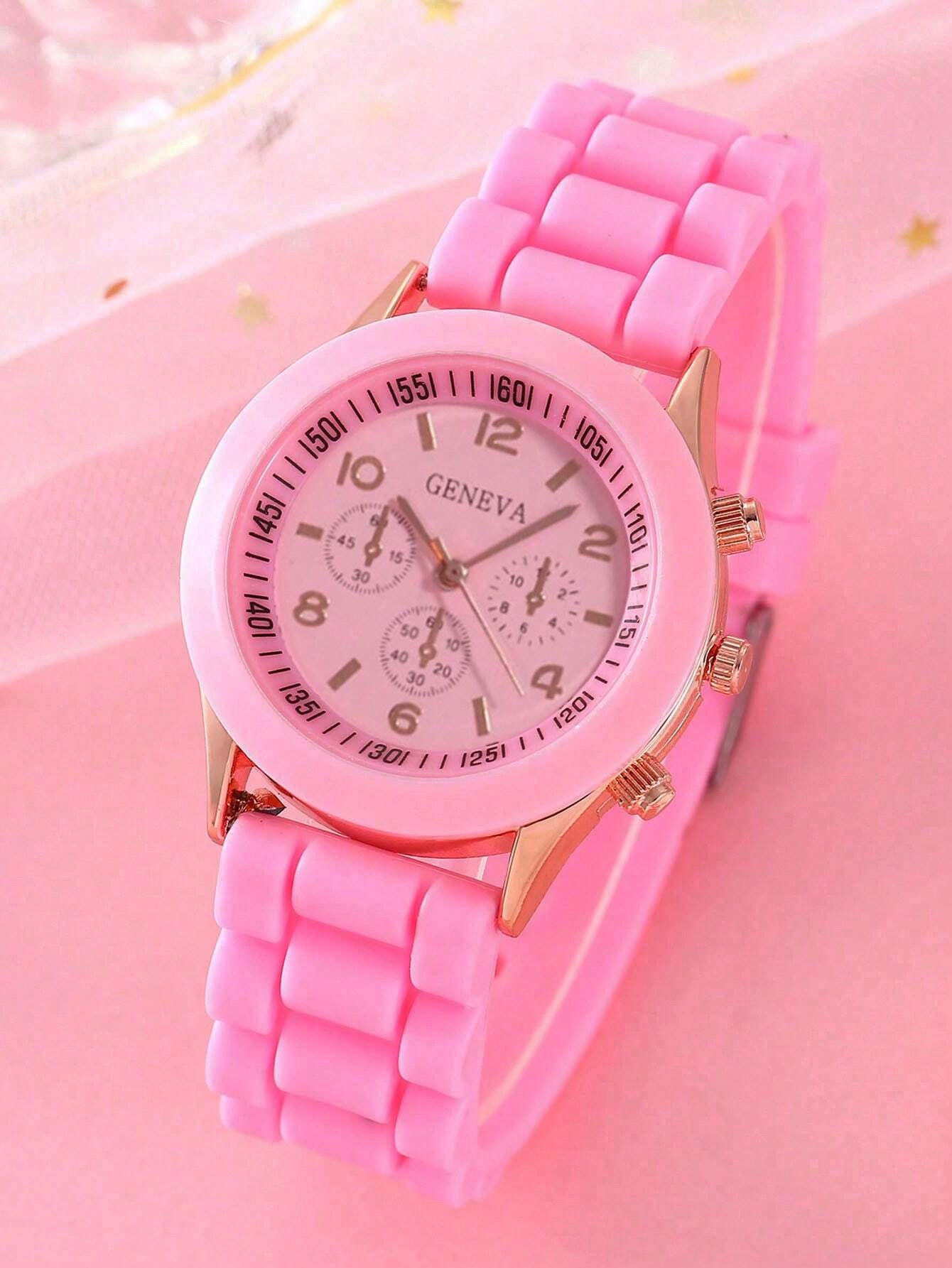 5Pcs Cute White Silicone Watch Girls Quartz Watch Necklace Bracelet Earrings Jewelry Jewelry Set Halloween Gift Christmas Gift Friends the Best Choice