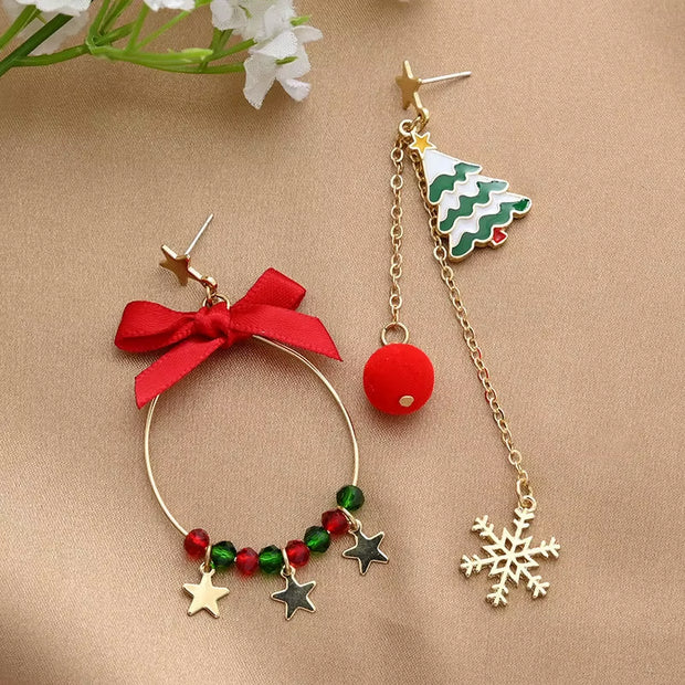 New Trendy Statement Christmas Tree Earrings for Women Santa Claus Snowman Drop Earrings Jewelry Girls Christmas Gifts Wholesale