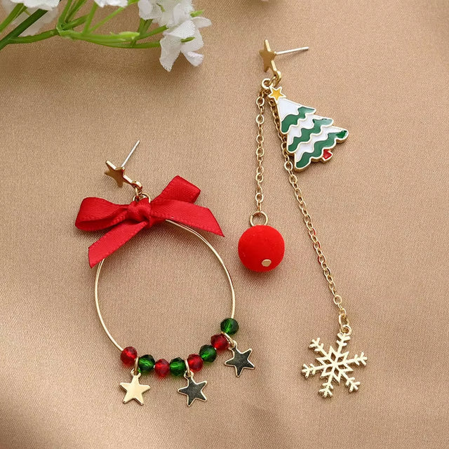 New Trendy Statement Christmas Tree Earrings for Women Santa Claus Snowman Drop Earrings Jewelry Girls Christmas Gifts Wholesale