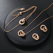Roman Double Ring Titanium Steel Jewelry Set