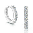 Sterling Silver Micro Pave CZ Huggie Hoop Earrings