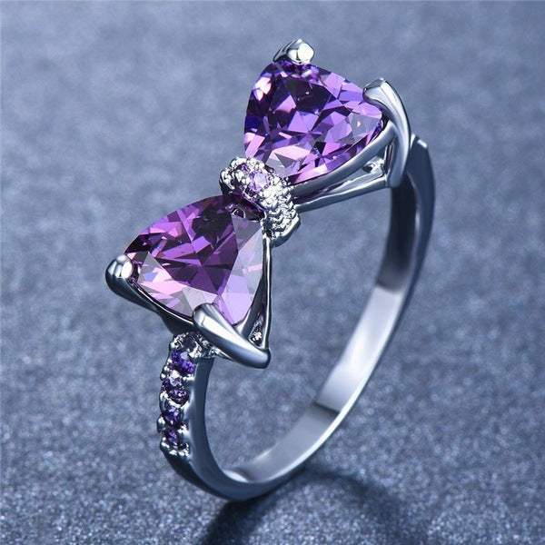 Purple Zircon Bow Ring