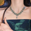 Diamond Flower Layered Necklace & Earring Set