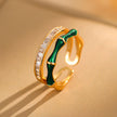 Zircon Bamboo Open Ring