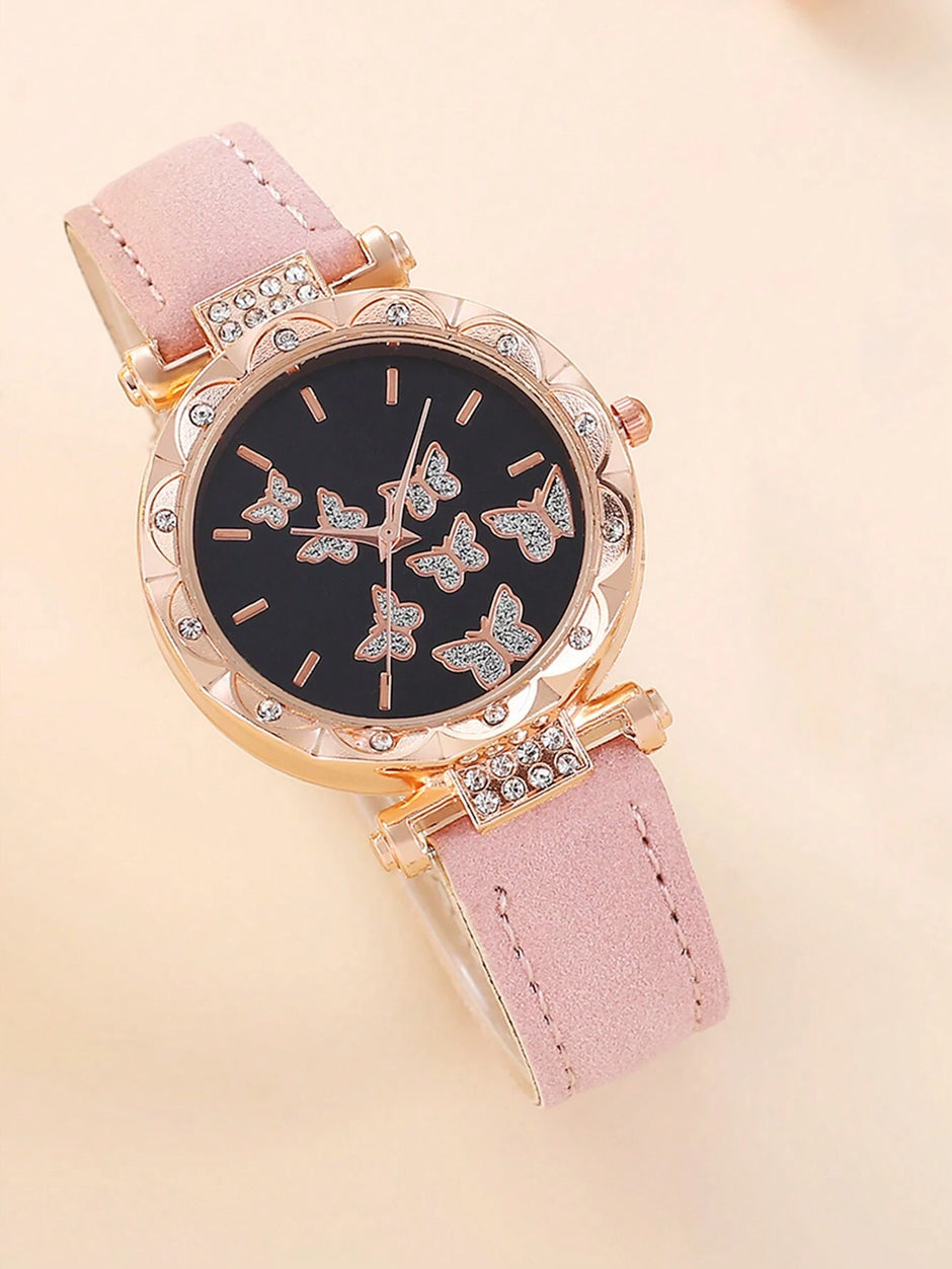 5Pcs Cute White Silicone Watch Girls Quartz Watch Necklace Bracelet Earrings Jewelry Jewelry Set Halloween Gift Christmas Gift Friends the Best Choice
