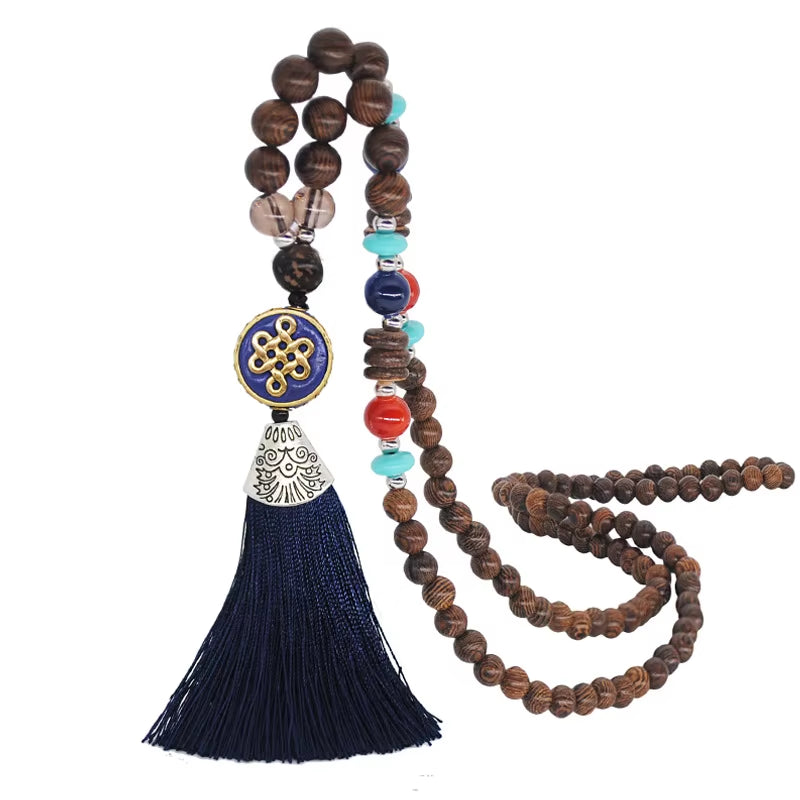 Bohemia Long Necklace Women Long Chain Sweater Chain Ethnic Tassel Necklaces Bijoux Femme Colar Clothing Jewelry Wholesale Bff