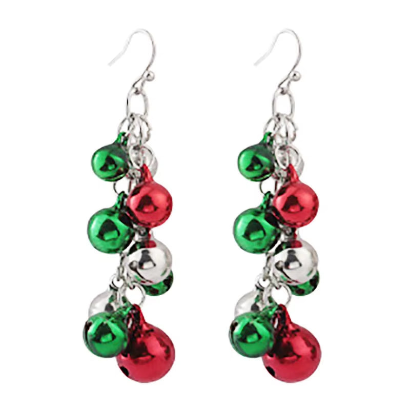 1 Pair Christmas Dangle Earrings Christmas Bell Light Bulbs Hoop Earrings Christmas Tree Earrings for Women Girls Xmas Part Gift
