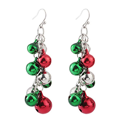 1 Pair Christmas Dangle Earrings Christmas Bell Light Bulbs Hoop Earrings Christmas Tree Earrings for Women Girls Xmas Part Gift