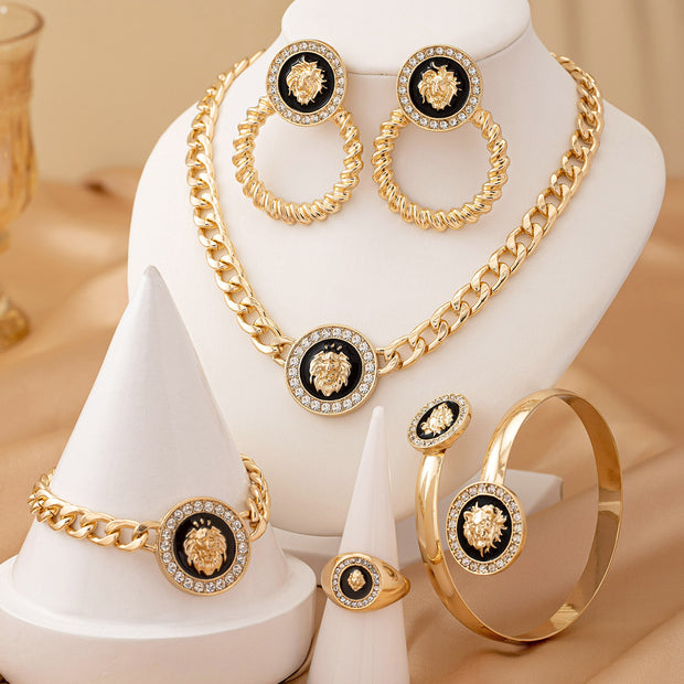Lion's Head Statement Jewelry Set