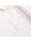 1Pc Geometric Charm Y Lariat Necklace, Stainless Steel Jewelry