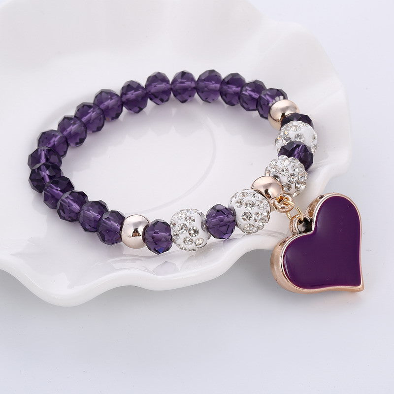 Love Pendant Crystal Bracelet