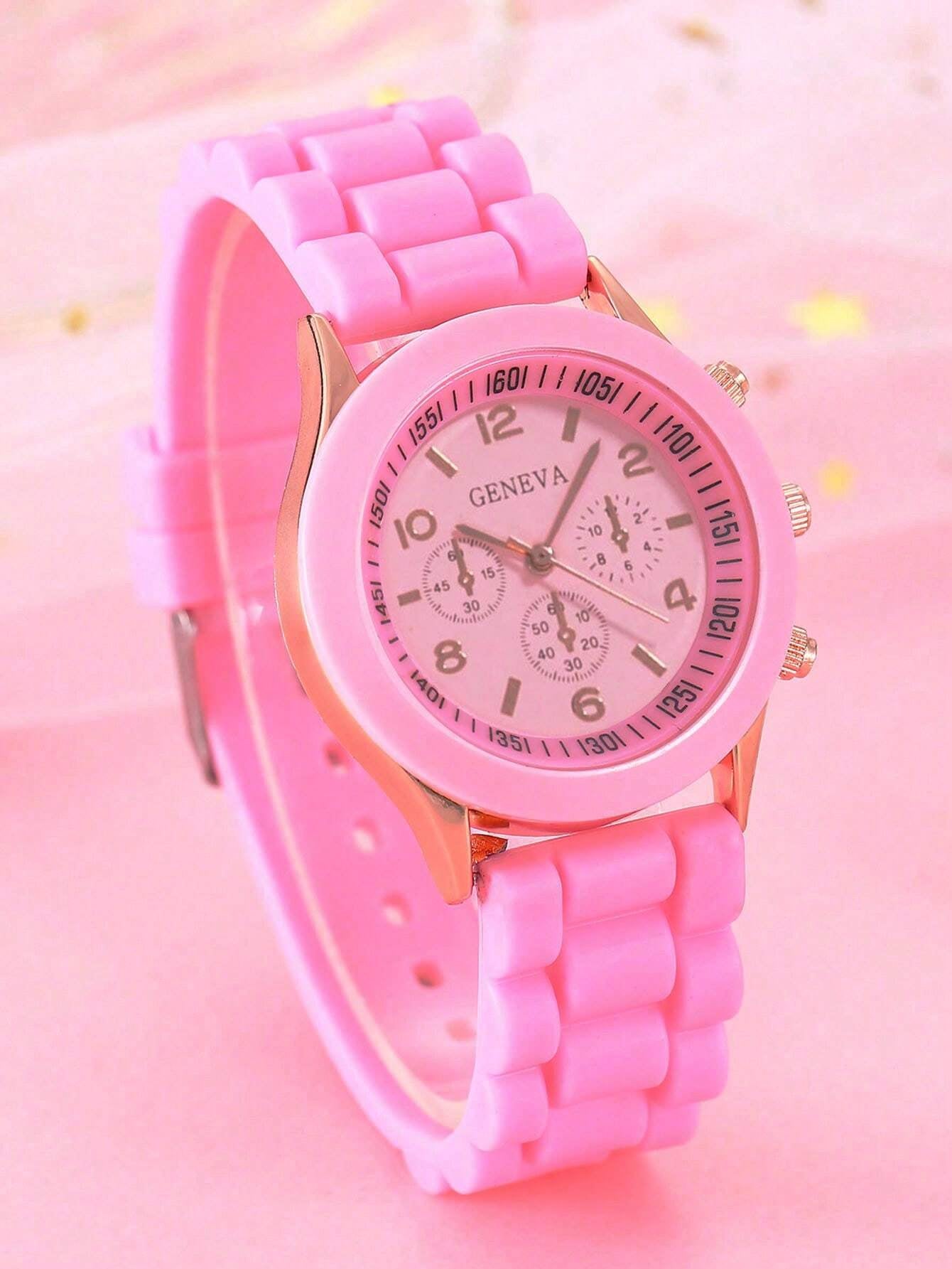 5Pcs Cute White Silicone Watch Girls Quartz Watch Necklace Bracelet Earrings Jewelry Jewelry Set Halloween Gift Christmas Gift Friends the Best Choice
