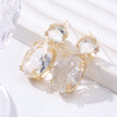 Oval Rhinestone Drop Earrings