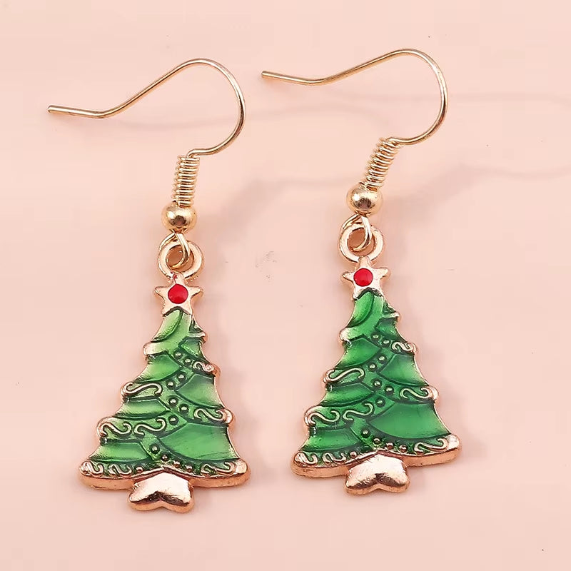 Cute Colorful Christmas Tree Drop Earrings for Women Festival Christmas Dangle Earrings Girls Party Jewelry Gifts