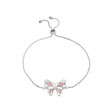 Pink Crystal Hollow Butterfly Bracelet
