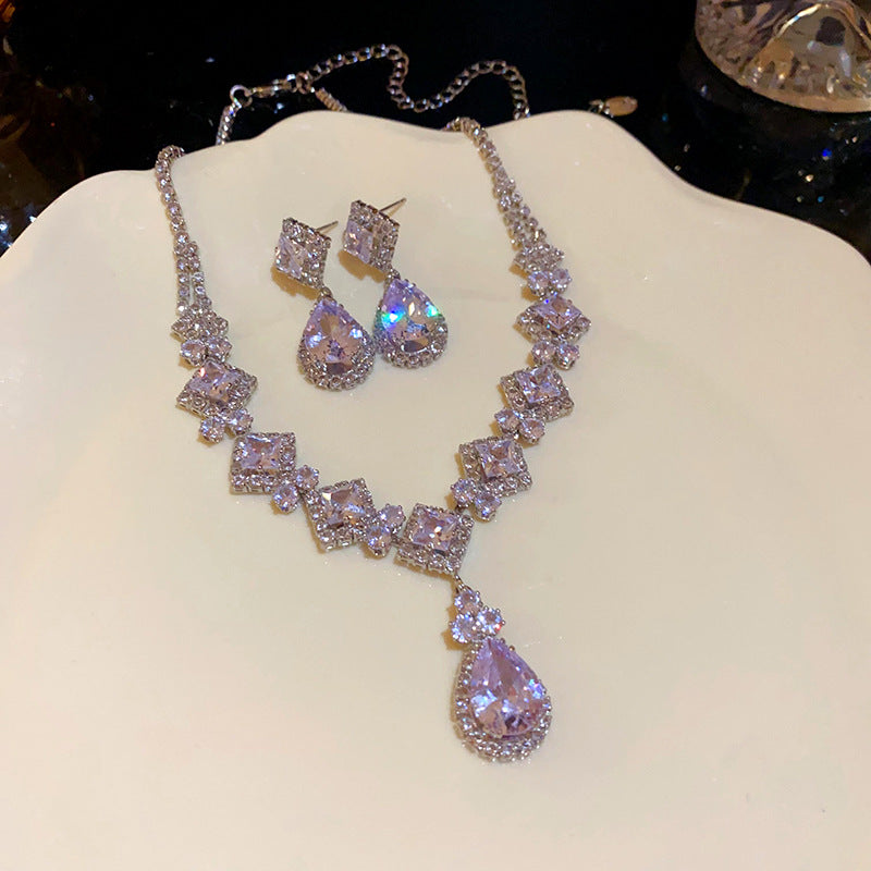 Zircon Diamond Teardrop Jewelry Set