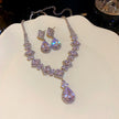 Zircon Diamond Teardrop Jewelry Set
