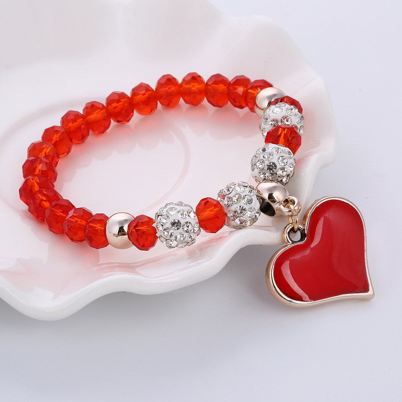 Love Pendant Crystal Bracelet