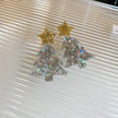 1Pair Christmas Tree Acrylic Dangle Earrings, Christmas Holiday Party Gift