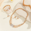 Gold Alloy Jewelry Set - 4-Piece Collection