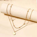 Double Disc Round Bead Necklace