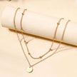 Double Disc Round Bead Necklace