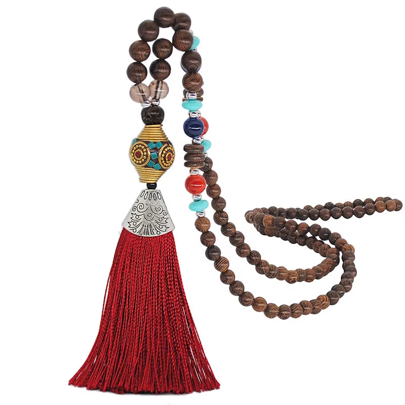 Bohemia Long Necklace Women Long Chain Sweater Chain Ethnic Tassel Necklaces Bijoux Femme Colar Clothing Jewelry Wholesale Bff