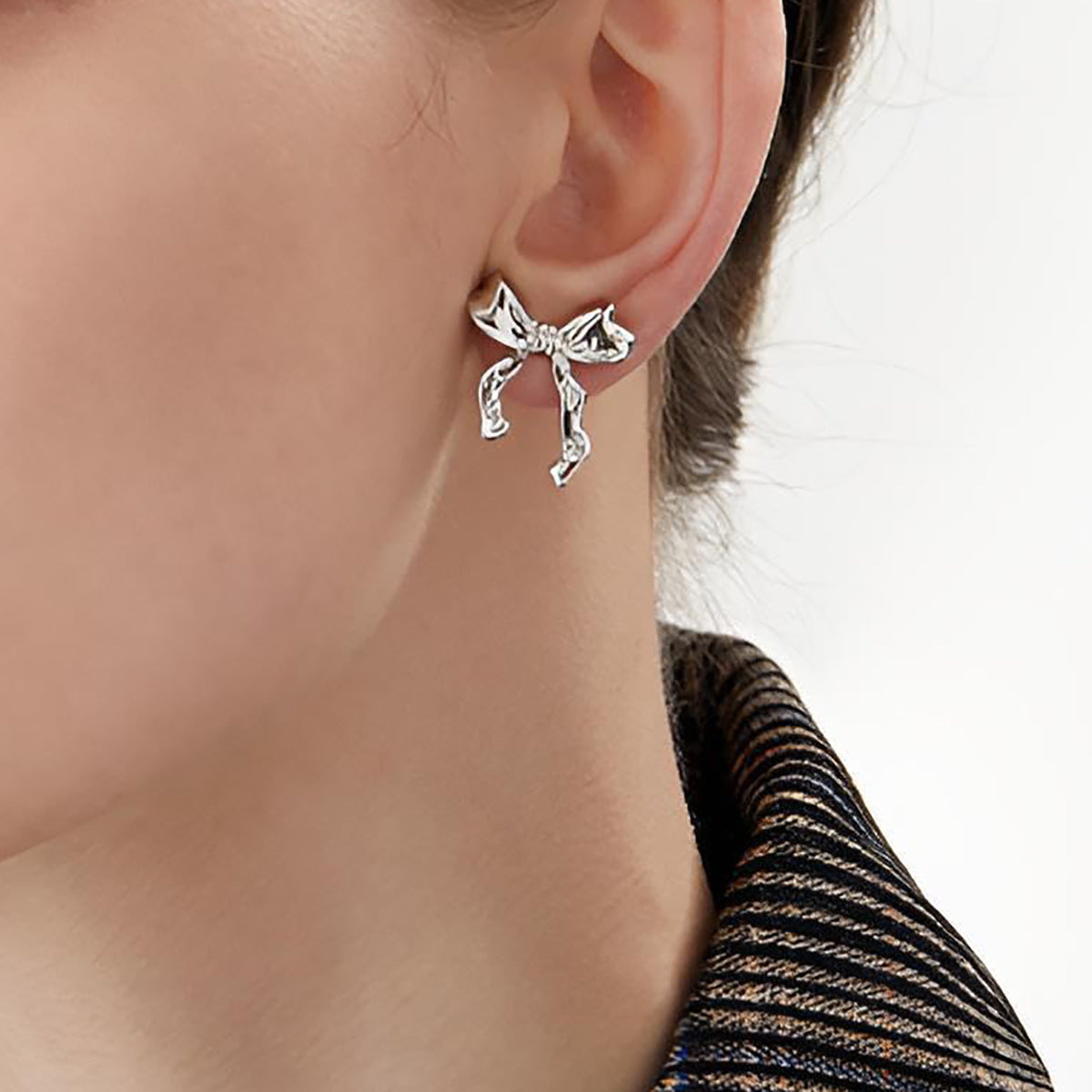 Bow Earrings Simple Style Fashionable and Versatile Earrings
