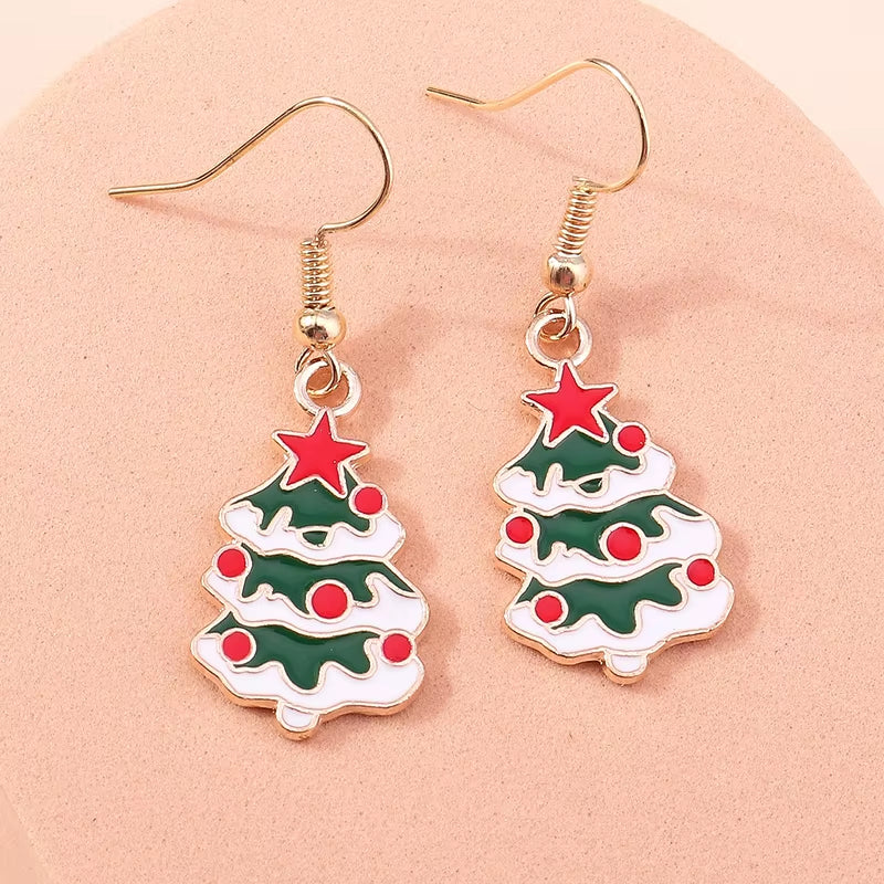 Cute Colorful Christmas Tree Drop Earrings for Women Festival Christmas Dangle Earrings Girls Party Jewelry Gifts